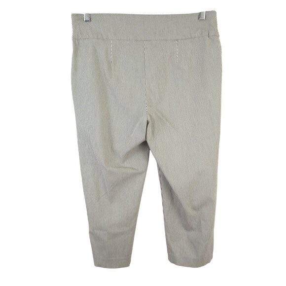 Counterparts Womens 12 Ticking Striped Button Hem Capri Cropped Pull On Pants - Picture 3 of 5